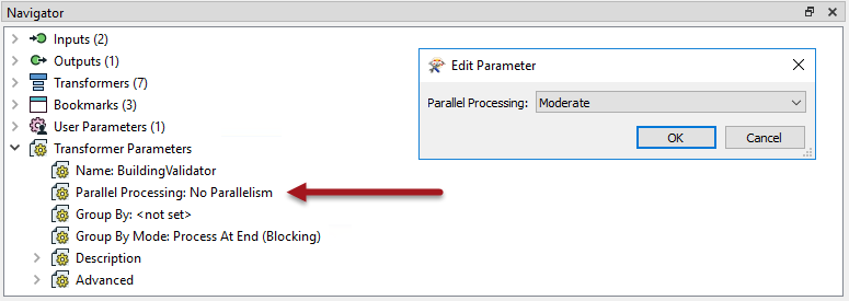Setting Parallel Processing parameter in the Navigator